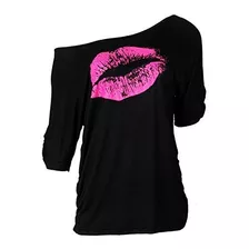 Camiseta Informal De Gran Tamaño Con Estampado De Labios