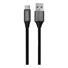 Cable Usb C De 1m 2.1a Con Malla De Tela Nisuta Ns-cateuc Color Negro