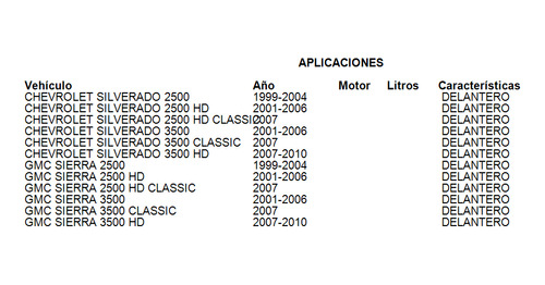 Amortiguador Delantero Chevrolet Silverado 3500 2001-2006 Foto 3