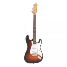 Guitarra Elétrica Encore E6 De Madeira Maciça 3-tone Sunburst Brilhante Com Diapasão De Pau-rosa