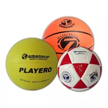 Set De Pelotas De Basquet, Futbol Y Voleibol Tamanaco