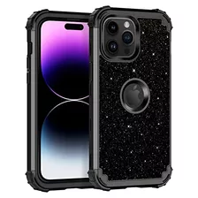 Funda Para iPhone 14 Pro Max Shiny Negro Hybrid-02