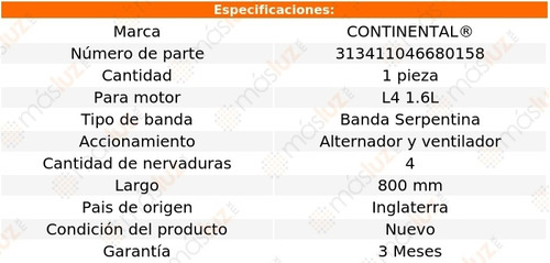 Banda 800 Mm Acc Sunrunner L4 1.6l 92/97 Vent, Alt Foto 5