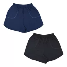 Kit 2 Shorts Plus Size Confortável Moletom Promoção Verão