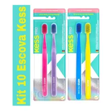 10 Escova Dental Kess Pro Extra Macia 6580 Cores