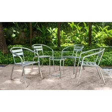 Conjunto Mesa Cadeira Varanda Alumino Área Externa Jardim