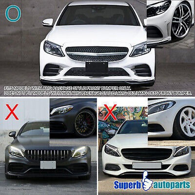 Fit 2019-2021 Mercedes Benz C-class W205 Glossy Black Fr Spa Foto 7