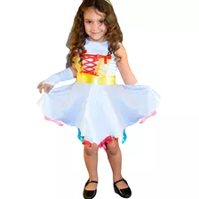 Vestido De Festa Noiva Junina Caipira Infantil Luvas E Véu