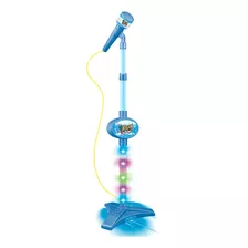 Microfone Pedestal Infantil Rock Show Mp3 Luz E Som Azul Dm