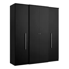 Guarda-roupa Casal Thb Splendore 4 Portas 2 Gavetas Cor Preto