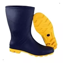 Bota Borracha Pvc Galocha De Chuva Solado Amarelo Motoqueiro