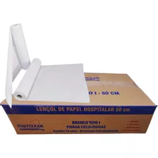 Kit 10 Bobina Lençol Rolo Papel Maca Clinica Hospital 50x50