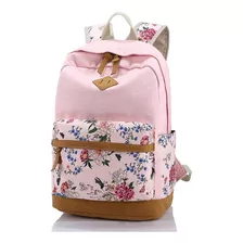 Mochila Lona Hippies Flor Com Estojo Necessaire Cityrock Cor Rosa