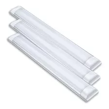 Kit 3 Luminária Tubular Sobrepor Flat Led 36w 120cm Branco 