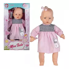 Boneca Meu Bebe Vestido Rosa 60 Cm Estrela 