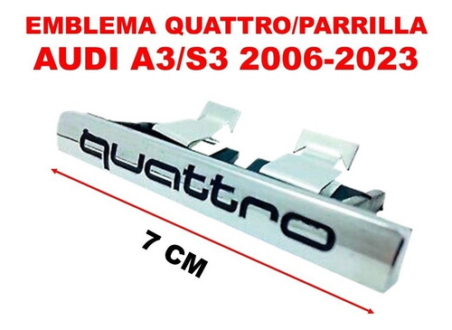 Emblema Quattro/parrilla Audi A4/s4 1998-2023 Crom/negro Foto 3