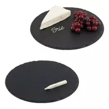 Plato De Servir De Pizarra Gourmet Redondo Mdesign Slate Sto