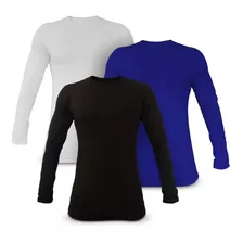 Kit 3 Camisetas Térmicas Masculina Segunda Pele Camisa Uv 50