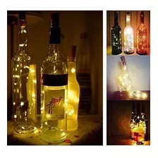 10 Luces Led Para Botellas Tapón Corcho C/ Luces Luciérnagas