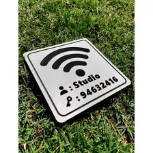 Placa Wi-fi Login Senha Personalizada Mdf