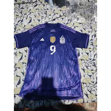 Camiseta Selección Argentina Suplente 2022 Talle L 9 Alvarez