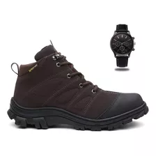 Bota Masculina Trilha Biqueira Impermeável + Brinde + Frete