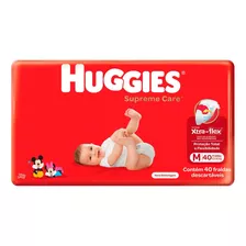 Fraldas Descartáveis Infantis Supreme Care Com 40 Unidades Tamanho M Huggies