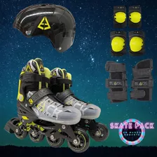 Patines Con Protecciones Y Casco Incluidos (ajustable)