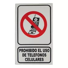 Cartel Prohibido El Uso De Celulares . 15x25cm