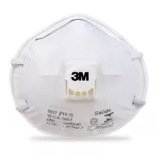  1 Máscara Respirador Pff2 3m 8822 Com Válvula Branca N95
