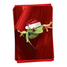 Yule Ranas Navidad Funny Tarjetas De Papel