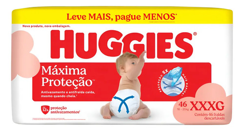 Fralda Infantil Huggies Supreme Care Xxxg Com 46 Un Extra Extra Grande (xxg)