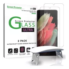 2 Vidrios Protector Curvo Para Samsung Galaxy S21 Ultra 5g