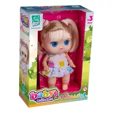 Boneca Bebê Baby's Collection Passeio C/ Cabelo - Supertoys 