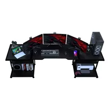 Escritorio Gamer Cts Gbm Dual Black Pc Computadora 245 Cm 