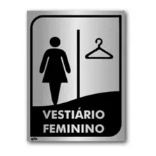 Placa Sinalização Alumínio Vestiário Feminino + Nota Fiscal