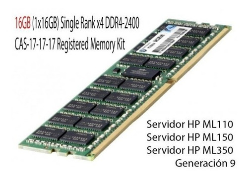 Hp G9 16gb Ddr4 805349-b21 Memoria Server 2400mhz Pc4-19200 en 