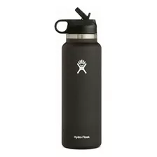 Hydro Flask Tapa Con Pajita De Boca Ancha, Botella De Agua Color Negro