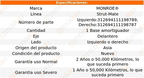 (1) Base Amortiguador Del Strut-mate Der O Izq Rx300 99/03 Foto 2