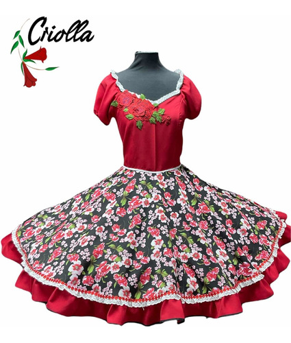 Huasa Falda Y Pañuelo Disfraz Fiestas Patria Traje De China 