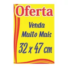 Cartaz Em Papel Cartão 32x47 Oferta Promoção 100 Uni Amarelo