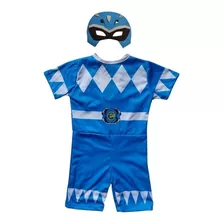 Fantasia Infantil Power Ranger Azul Envio Imediato