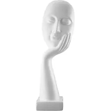 Escultura Ldf Estatueta Réplica Tridimensional De Rosto - Branco