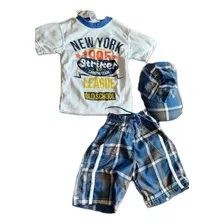 Conjunto Para Niño Talle 4 Remera, Short, Gorra