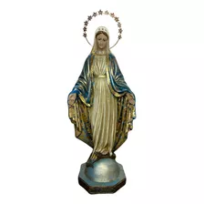 Imagem Nossa Senhora Das Graças Barroca 35cm Resina Auréola