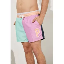 Traje De Baño Penguin Con Bloques De Colores Para Hombre