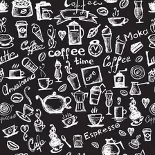 Adesivo De Parede Café Coffee Cozinha Lanchonete 200x58cm