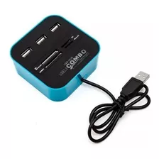 Usb Hub 2.0 Knup Hb-t58 480mp C/ Leitor De Cartão De Memoria