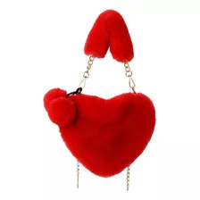 Bolso De Felpa En Forma De Corazón, Casual, Moderno, Con Cad