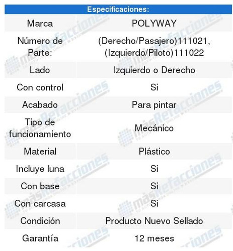 Sandero 10-15 Espejo Manual Para Pintar Plstico C/base Foto 2